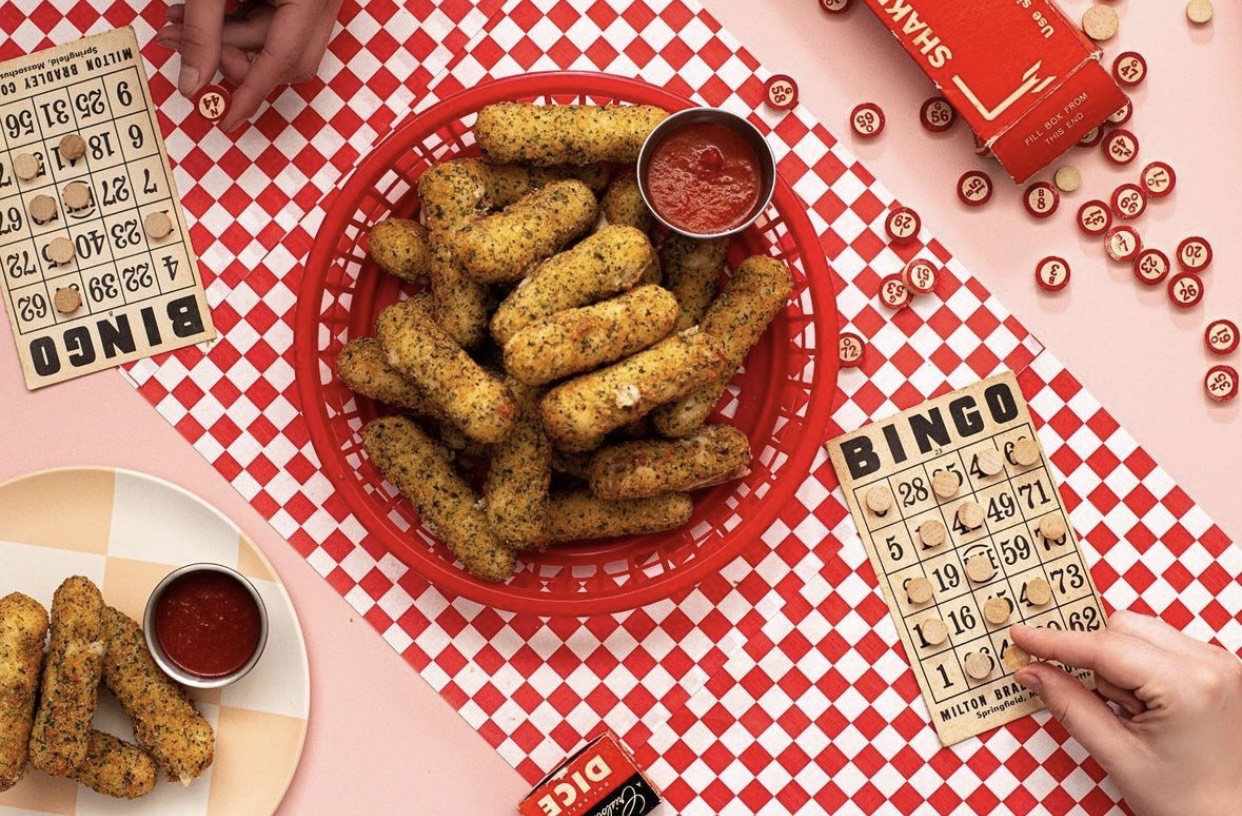 mozzarella sticks and bingo game