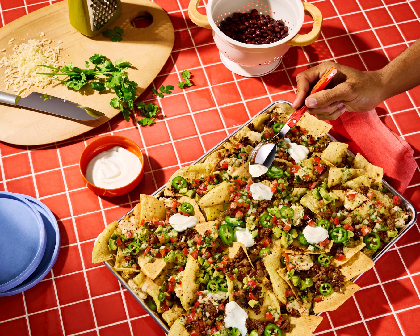 nachos made with Impossible Meal Makers Taco