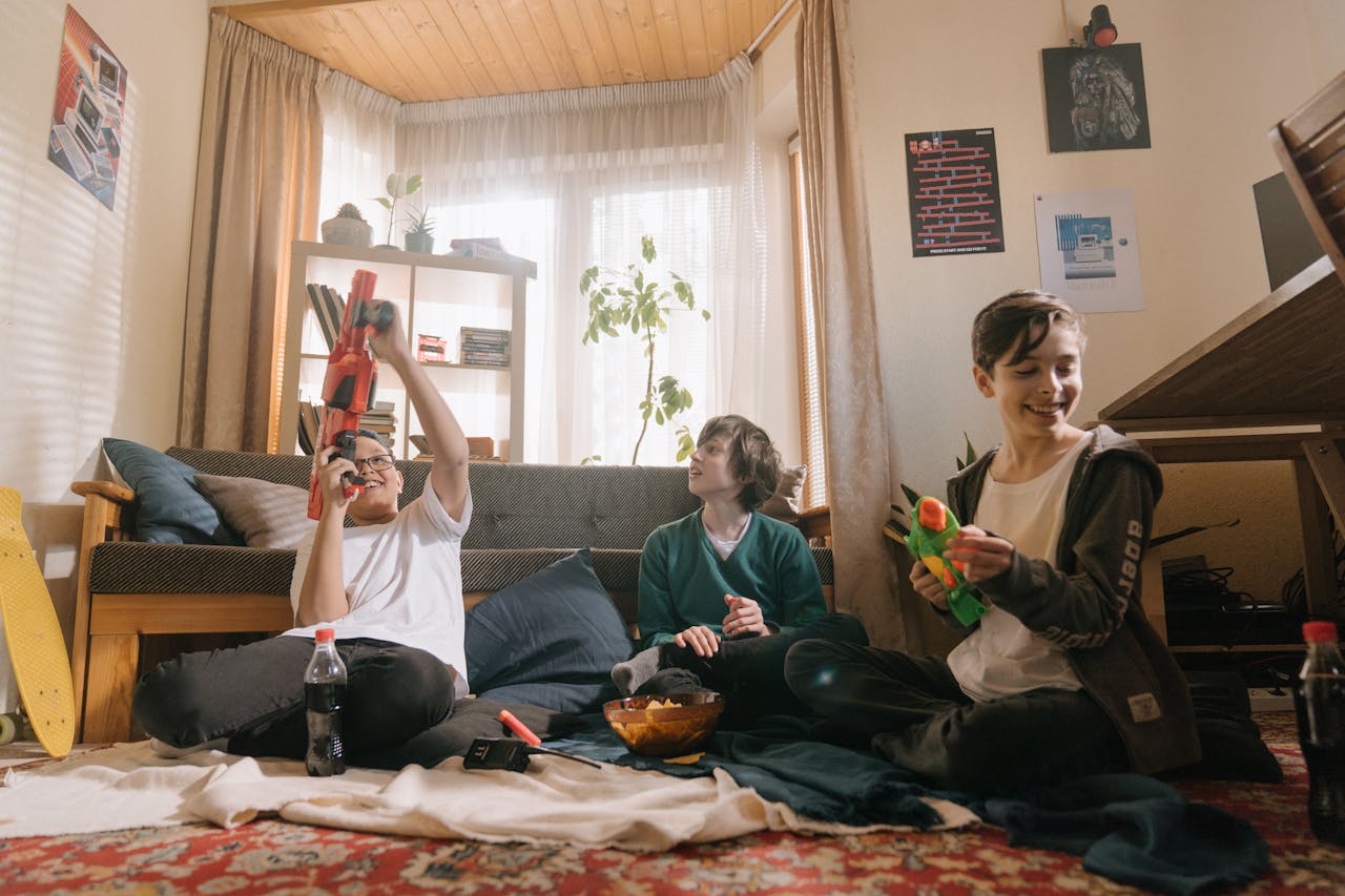 kids playing games with snacks