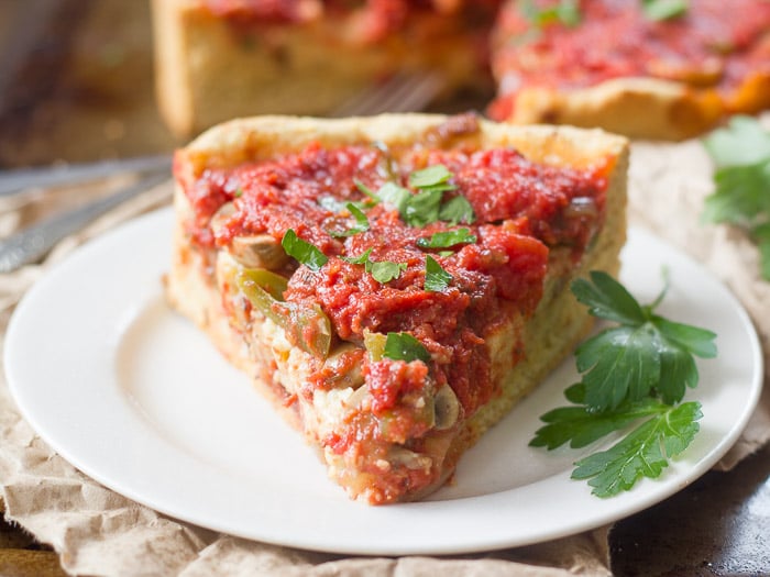 Loaded Vegan Deep Dish Pizza