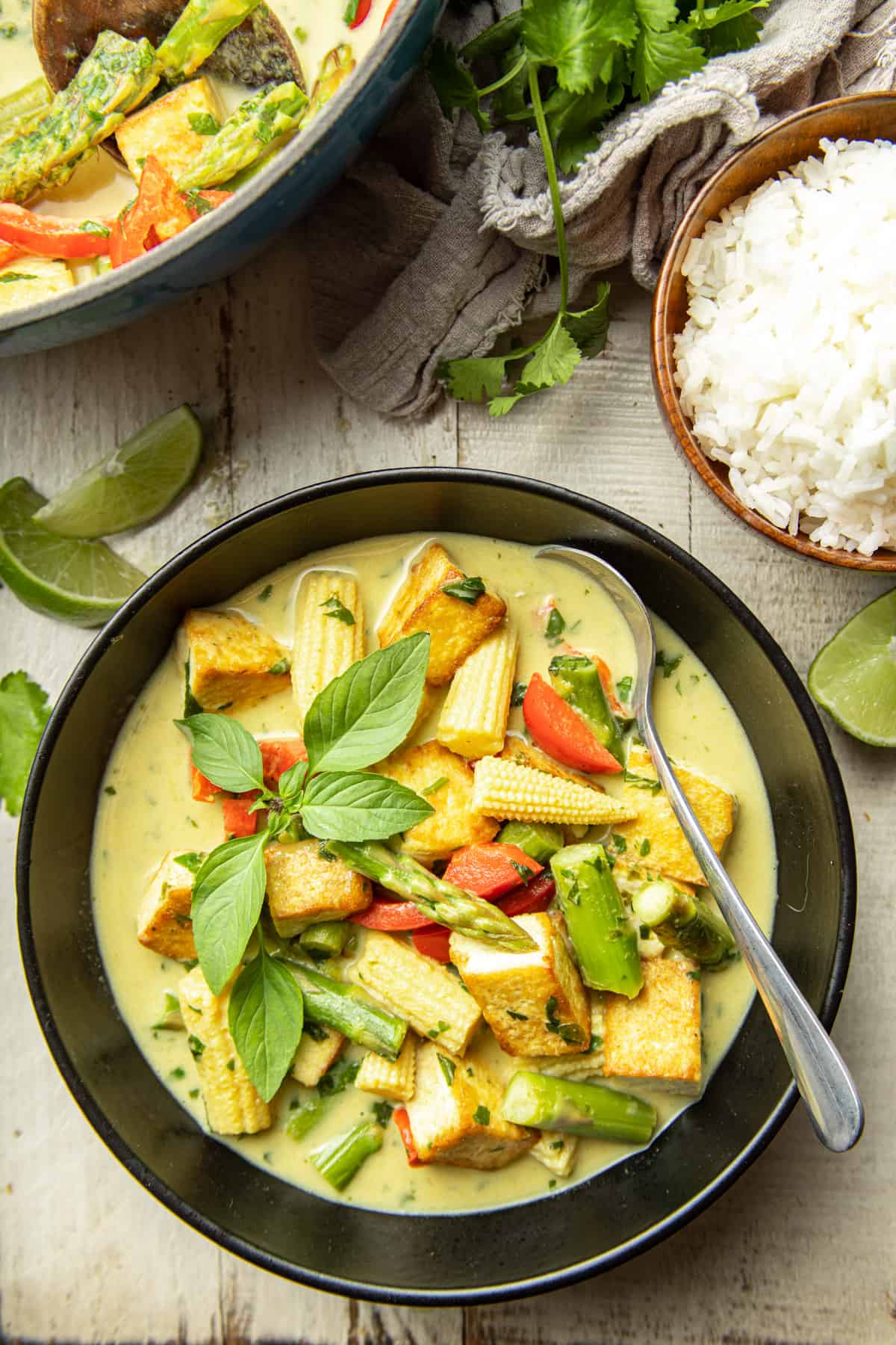 Vegan Thai Green Curry with Tofu & Veggies