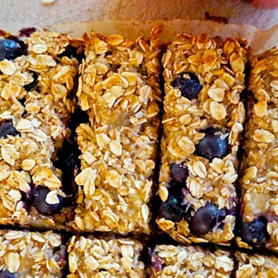 Easy Vegan Blueberry Coconut Oat Bars