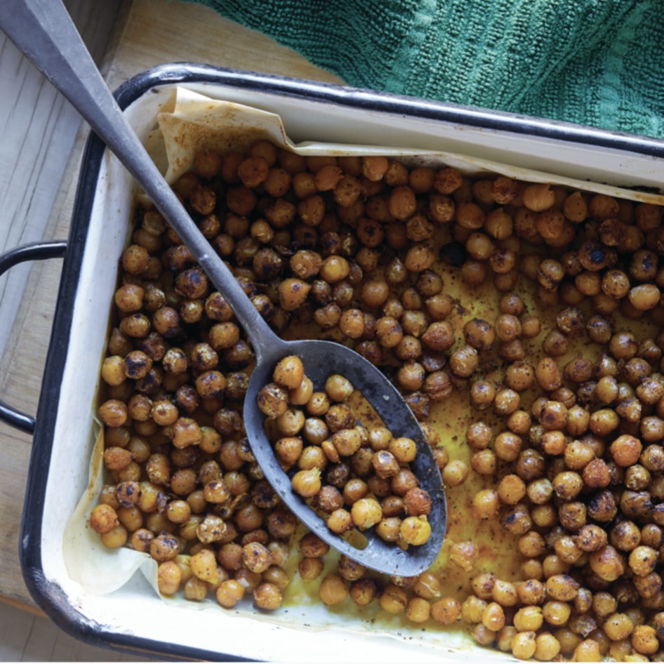 Vegan Crunchy Flamin’ Chickpeas